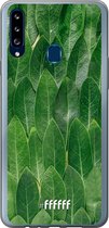Samsung Galaxy A20s Hoesje Transparant TPU Case - Green Scales #ffffff