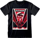 Marvel - T-shirt unisexe Noir Poster du film Black Widow - M