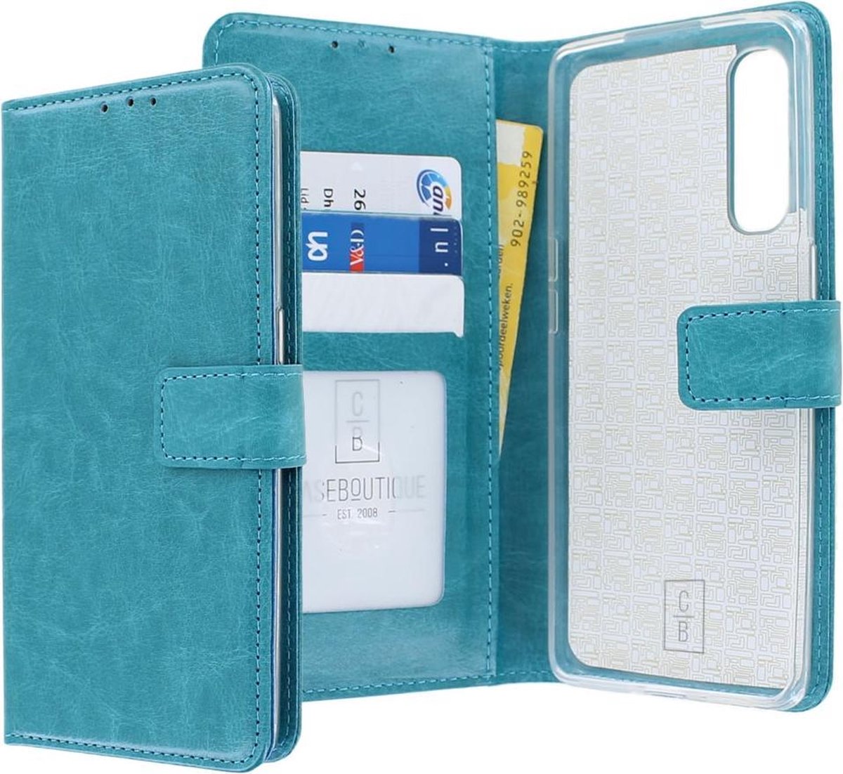Oppo Find X2 Neo Bookcase hoesje - CaseBoutique - Effen Turquoise - Kunstleer