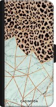 iPhone 11 bookcase leer hoesje - Luipaard marmer mint