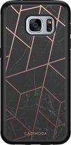 Samsung S7 hoesje - Marble | Marmer grid | Samsung Galaxy S7 case | Hardcase backcover zwart