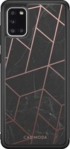 Samsung A31 hoesje - Marble | Marmer grid | Samsung Galaxy A31 case | Hardcase backcover zwart