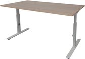 RoomForTheNew Bureau Schiphol plus-Bureau - Bureautafel - Gaming bureau - Game bureau - Computertafel - Desk - Bureau wit - Verstelbaar bureau - Gaming Desk - Bureau tafel - Bureau verstelbaar--Havana blad-Aluminium  onderstel- 160x80