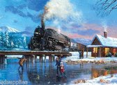 Peinture par numéro - Peinture par numéros - Locomotive à vapeur 28,6x39cm - Peinture par numéro adultes - Peinture par numéros adultes