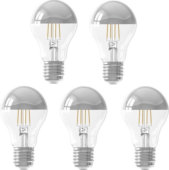 Twinkelen Invloedrijk strottenhoofd 5 stuks Calex LED kopspiegellamp Zilver E27 4W 2300K Dimbaar | bol.com