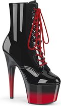 Pleaser Plateau Laarzen, Paaldans schoenen -42 shoes- ADORE-1020BR-H Paaldans schoenen Zwart/Rood