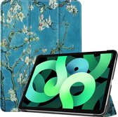 Hoes Geschikt voor iPad Air 2020 Hoes Luxe Hoesje Book Case - Hoesje Geschikt voor iPad Air 4 2020 Hoes Cover - Bloesem