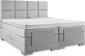 Boxspring Elektrische  Plint 140x200 Compleet Grijs 8 vlaks