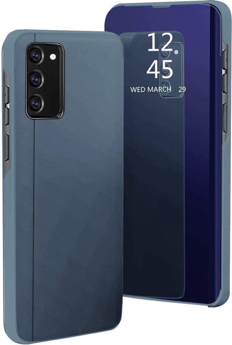 Spiegel Cover - Hoesje - Clear View Case Geschikt voor: Samsung Galaxy A51 - Blauw