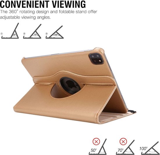 Housse Coque Rotative 360° Pour IPad Pro 11 (2020) - Support Réglable En Or Doré, Générique