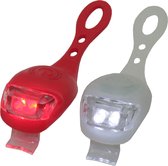 3x LED fietsverlichting/lampen set siliconen voor en achter - Fiets verlichting en accessoires