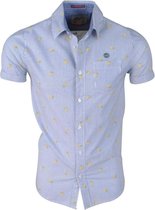 MZ72 - Heren Korte Mouw Overhemd - Chapple - Blauw