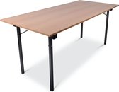 Inklapbare tafel recht | 160x80 | U-frame | Blad: Houtkleur | Frame: