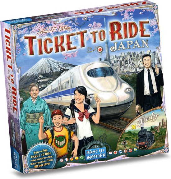 Thumbnail van een extra afbeelding van het spel Ticket to Ride Spellenbundel - Bordspel -2 stuks- Europa (Basisspel) & Uitbreiding Japan & Italië