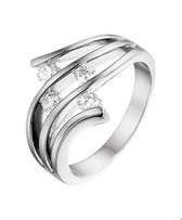 The Jewelry Collection Ring Zirkonia - Zilver Gerhodineerd