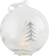 Peha Kerstbal Kerstboom In Sneeuw Led 12 Cm Glas Transparant