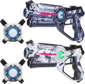 Light Battle Active Camo Lasergun Set - Grijs/Wit + 2 Lasergame Vesten - 2 Pack