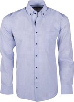Marco Cassette - Heren Design Overhemd -  Regular Fit - Wit met blauwe print