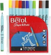 Berol Colourfine, lijndikte: 0,3-0,7 mm, d: 10 mm, diverse kleuren, fine, 12stuks