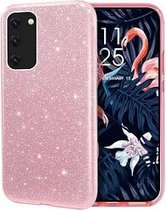 Samsung A71 Siliconen Glitter Hoesje Roze