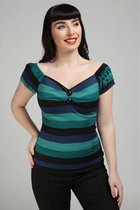 Collectif Dolores Twilight Stripe 50's Top