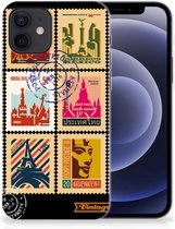 GSM Hoesje iPhone 12 | 12 Pro (6.1") Trendy Telefoonhoesjes Postzegels