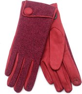 Dielay - Handschoenen met Knoop - Dames - One Size - Touchscreen Tip - Rood