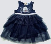 Disney Frozen jurk feestjurk velours/tule donkerblauw maat 110