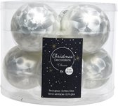 8 kerstballen wit ijslak 70 mm