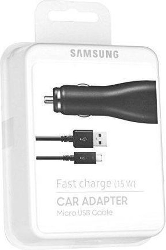 Smederij spellen Arbeid Auto Snellader Samsung Micro-USB 2 Ampere 100 CM - Origineel - Zwart -  Blister | bol.com