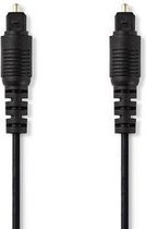 Nedis Optische Audiokabel - TosLink Male - TosLink Male - 1.00 m - Rond - PVC - Zwart - Label