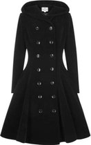 Quilted Velvet Coat Black in Swing Vintage Jaren 50 Stijl