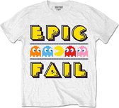 PacMan Heren Tshirt -L- Epic Fail Wit