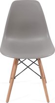 Trend24 - Eetkamerstoelen - Woonkamerstoelen - Lounge stoelen - Scandinavische stijl - Retro - Vintage - Set van 2 - Plastic - Grijs