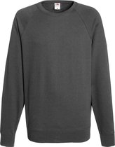 Fruit Of The Loom Heren Lichtgewicht Raglan Sweatshirt (240 GSM) (Licht Graphite)