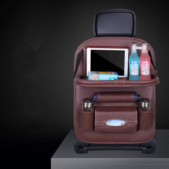 Autostoel Organizer - Met uitklapbare Laptophouder - Auto Organizer met  Tablet Houder