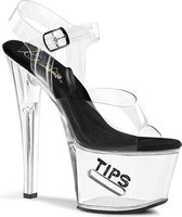 Pleaser Sandaal met enkelband, Paaldans schoenen -40 Shoes- TIPJAR-708-5 Paaldans schoenen Wit