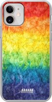 iPhone 12 Mini Hoesje Transparant TPU Case - Rainbow Veins #ffffff