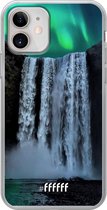 iPhone 12 Mini Hoesje Transparant TPU Case - Waterfall Polar Lights #ffffff