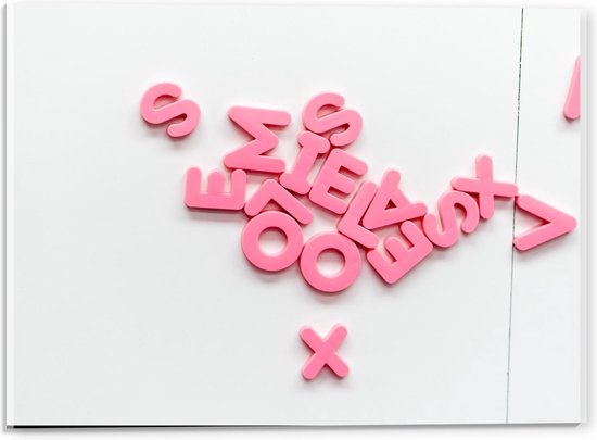 Acrylglas - Roze Letterfiguren - 40x30cm Foto op Acrylglas (Wanddecoratie op Acrylglas)