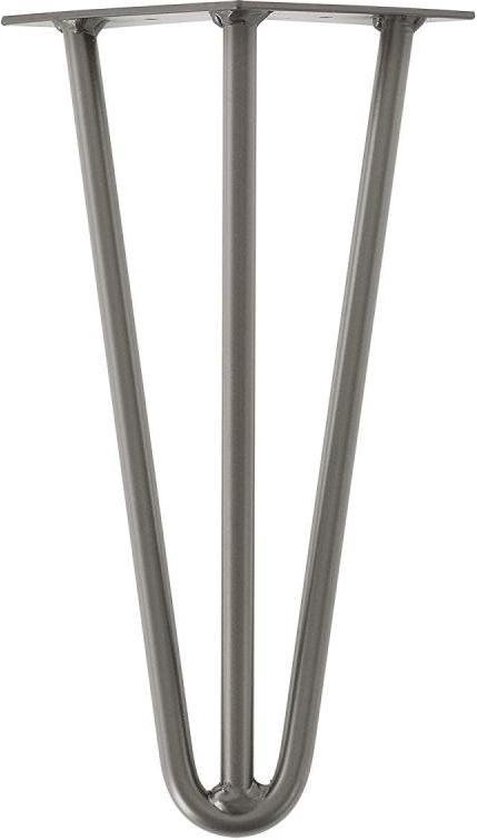 Raw steel massieve 3-punt hairpin tafelpoot 30 cm