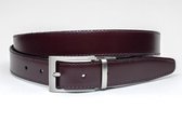 Draaibare reversible riem bordo/zwart 3 cm breed - Zwart / Bordeaux  - Echt Leer - Taille: 95cm - Totale lengte riem: 110cm