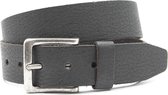 Stoere jeans riem grijs 5 cm breed - Grijs - Casual - Echt Leer - Taille: 105cm - Totale lengte riem: 120cm