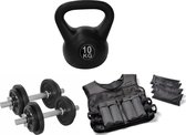 Tunturi - Gewichtenset - Dumbells - 20 kg - Kettlebell - 10 kg - Weight Vest - 10 kg