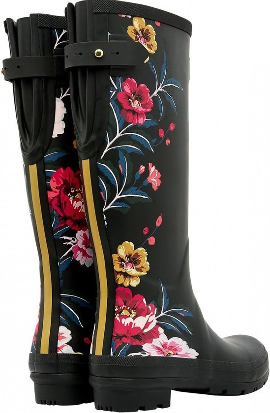 Zwart met bloemen hoge regenlaars van Joules 36 Zwart met bloemen hoge regenlaars van Joules 36