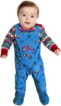 Smiffy's - Chucky & Child's Play Kostuum - Schattige Chucky Pop Kind Kostuum - Blauw - 6 - 9 Maanden - Halloween - Verkleedkleding
