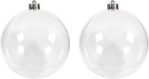 2x Transparante DIY kerstballen 13,5 cm - Kerstversiering/decoratie