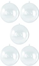 25x Transparante hobby/DIY kerstballen 5 cm - Knutselen - Kerstballen maken hobby materiaal/basis materialen