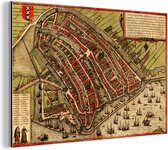 Décoration murale Métal - Peinture Aluminium Industrielle - Carte - Amsterdam - Vintage - 150x100 cm - Dibond - Photo sur aluminium - Décoration murale industrielle - Pour le salon / chambre