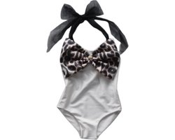 Maat 128 Zwempak badpak zwemkleding Grijs Dierenprint badkleding voor baby en kind zwem kleding panterprint